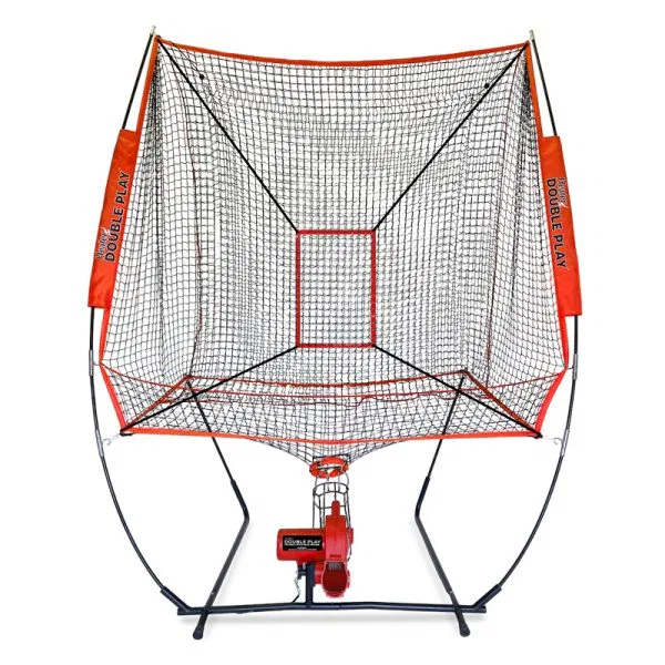 Baseball pitch back machine