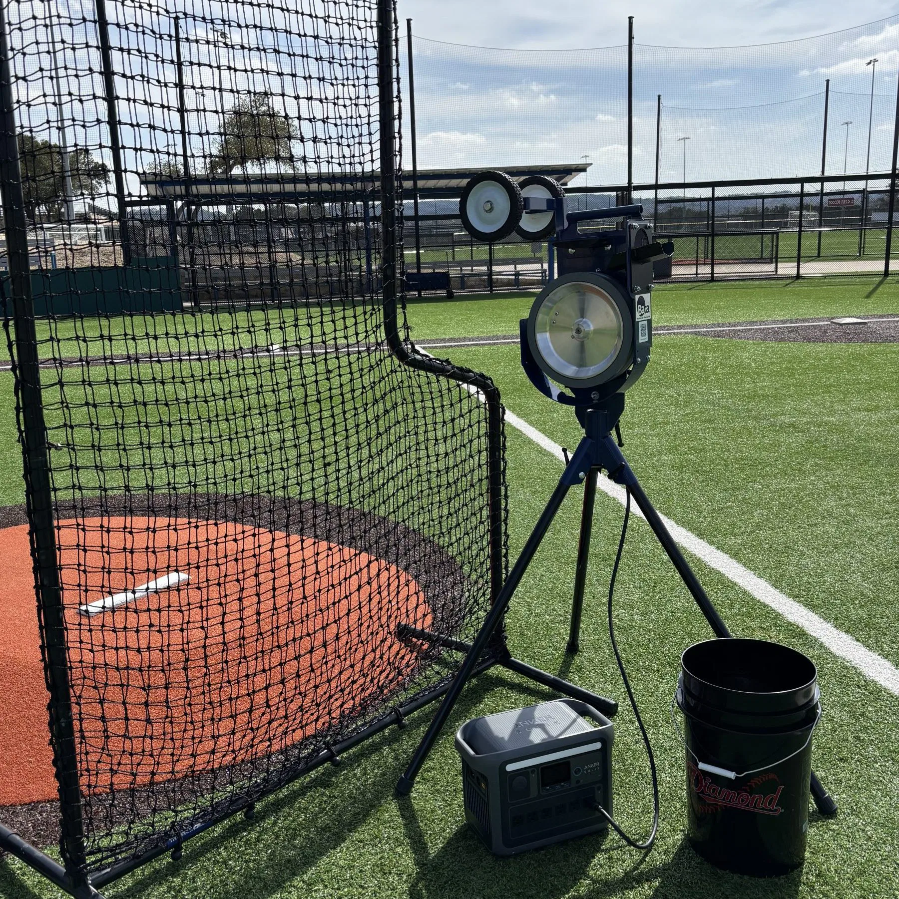Baseball Pitching Machine Rental Setup