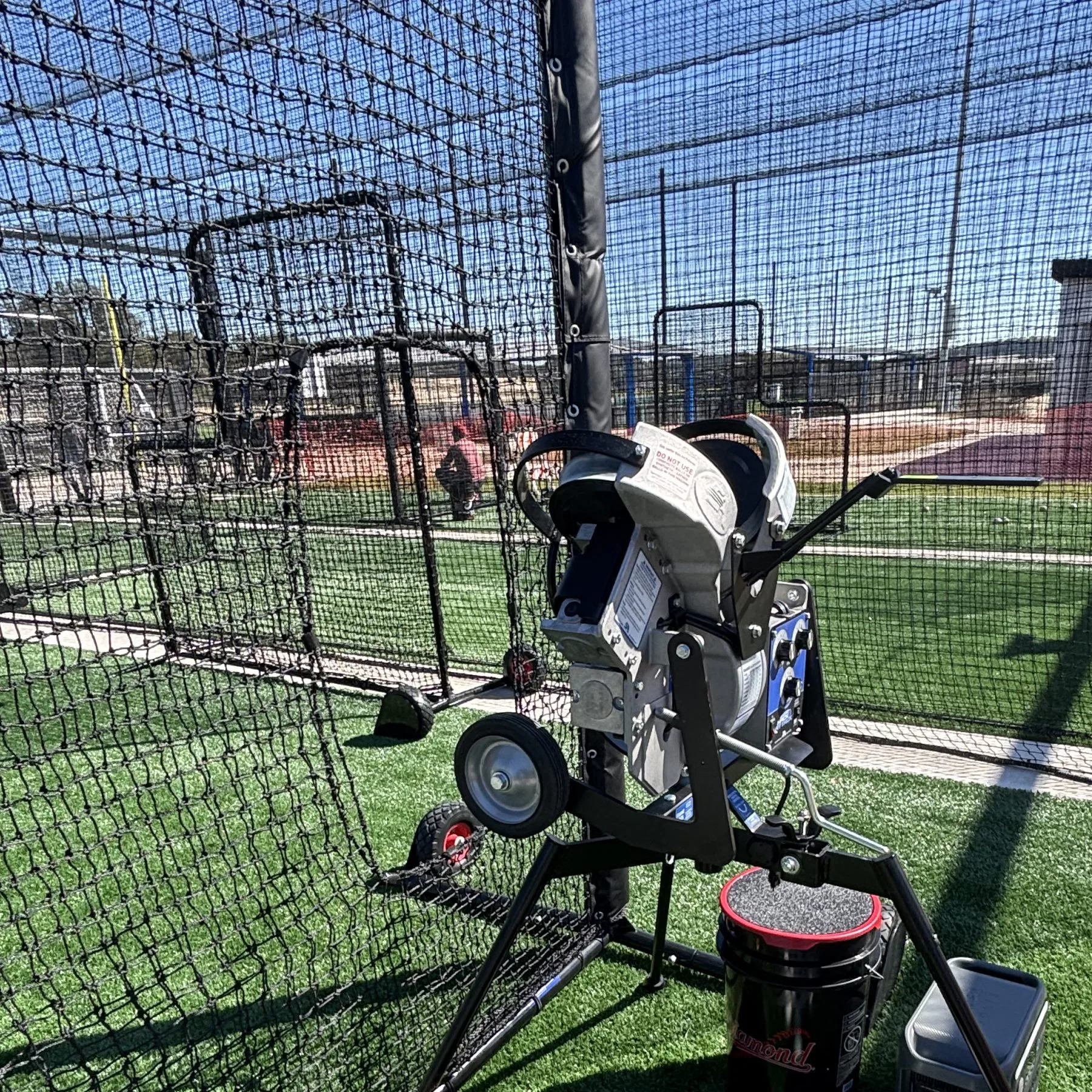 Baseball Pitching Machine Rental Setup