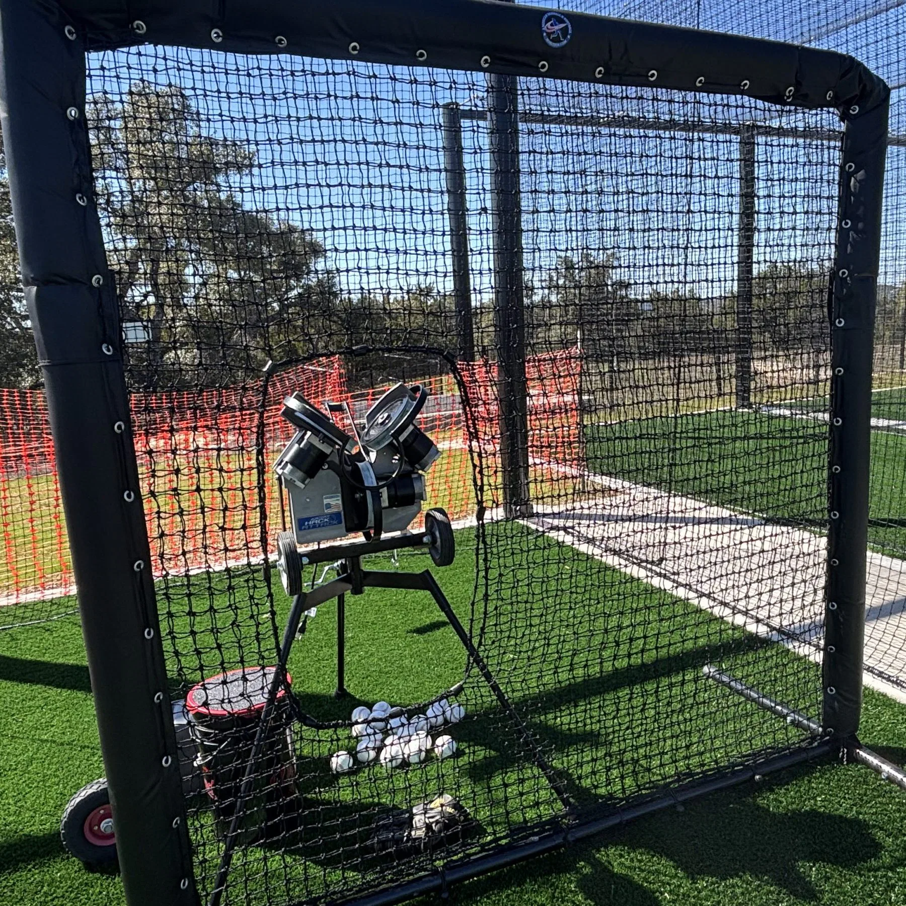 Baseball Pitching Machine Rental in Batting Cage