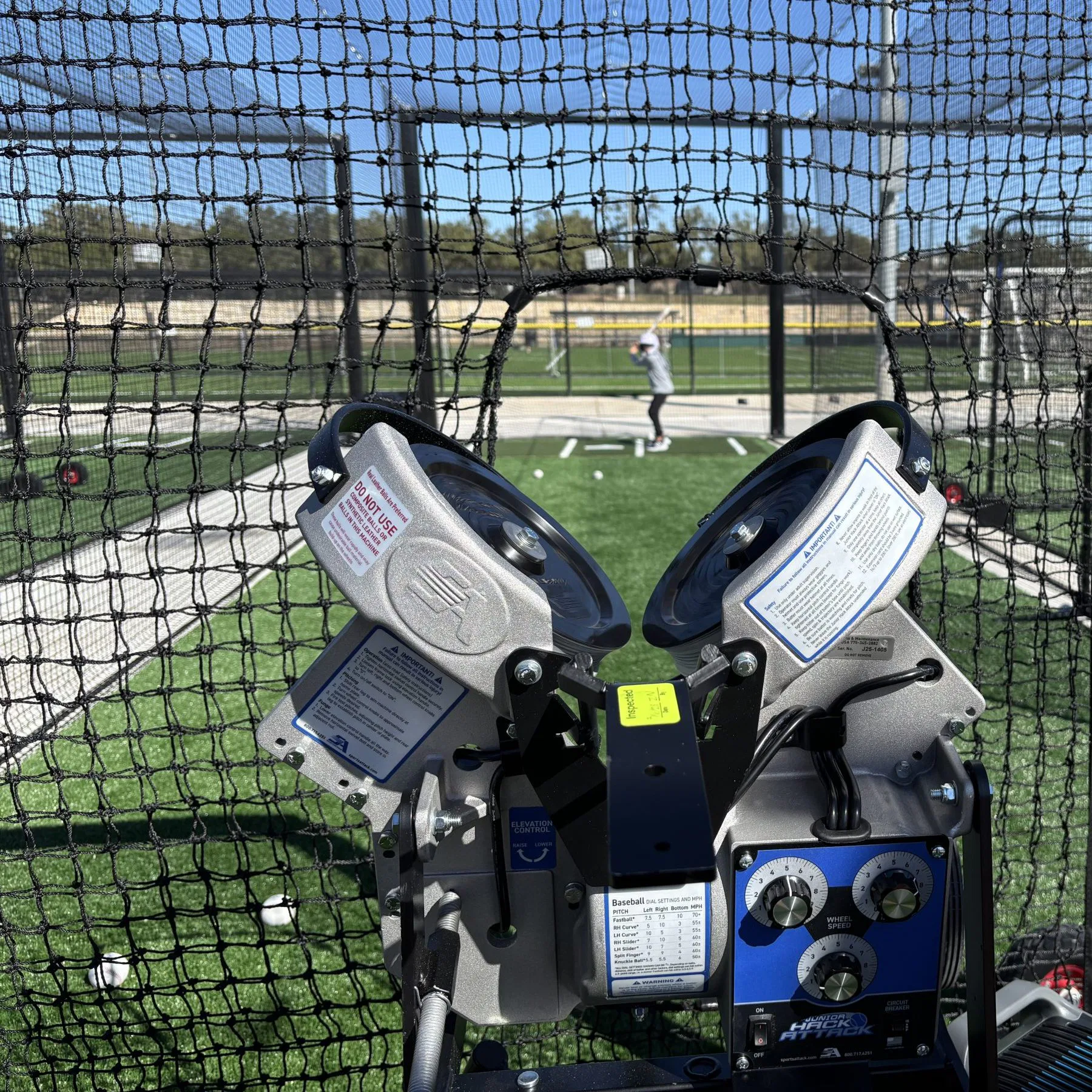 Pitching Machine Ready for Batting Practice